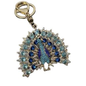 Peacock New Animal Keychain Sparkling Crystal Bag/Key Charm